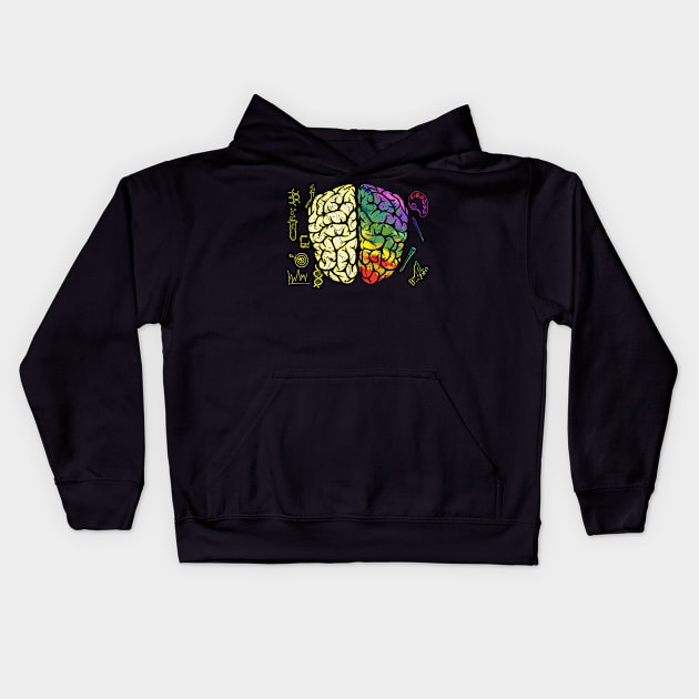 Left & Right Brain Kids Hoodie by Mila46